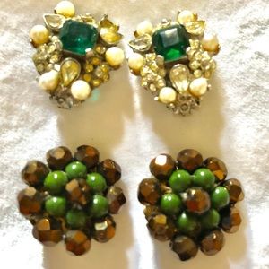 2 pair Vintage clip earrings